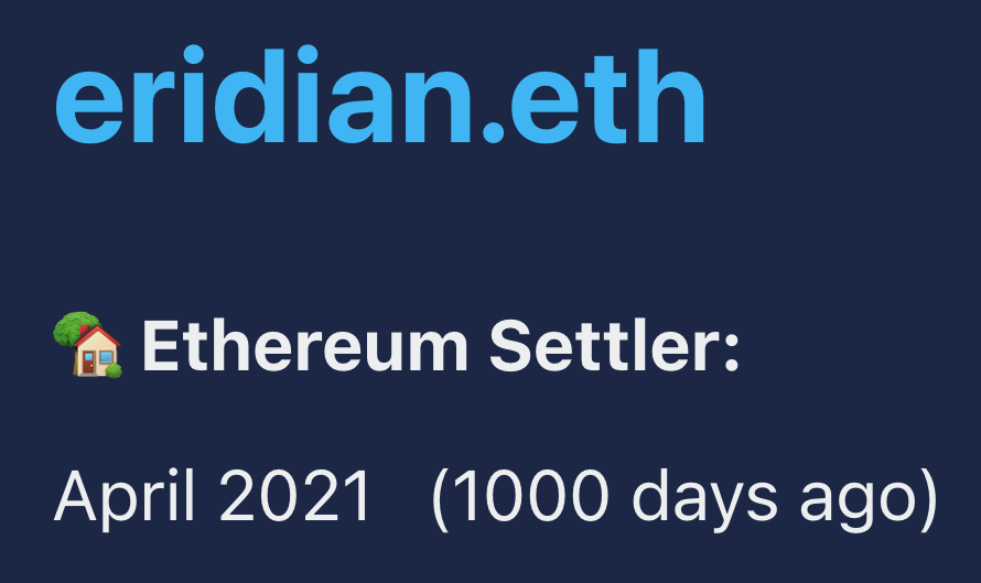 Eridian 1000 Days