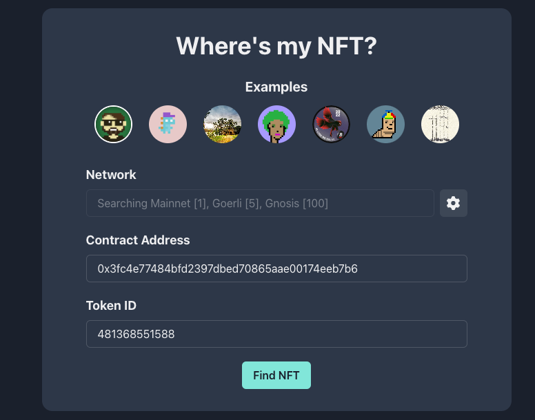 NFT Image Locator App