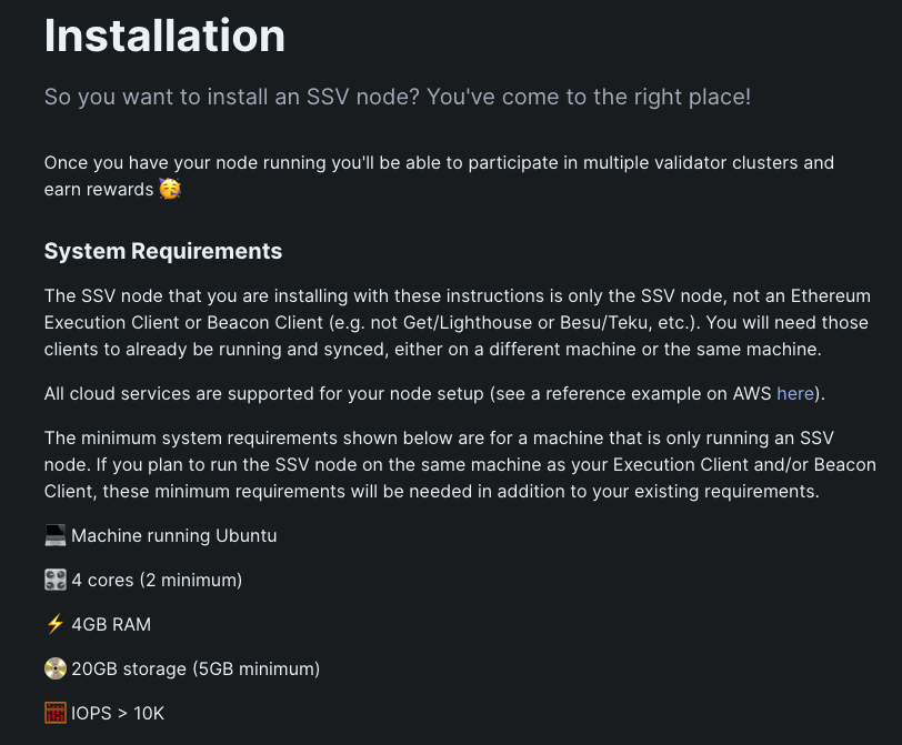 SSV Installation Docs