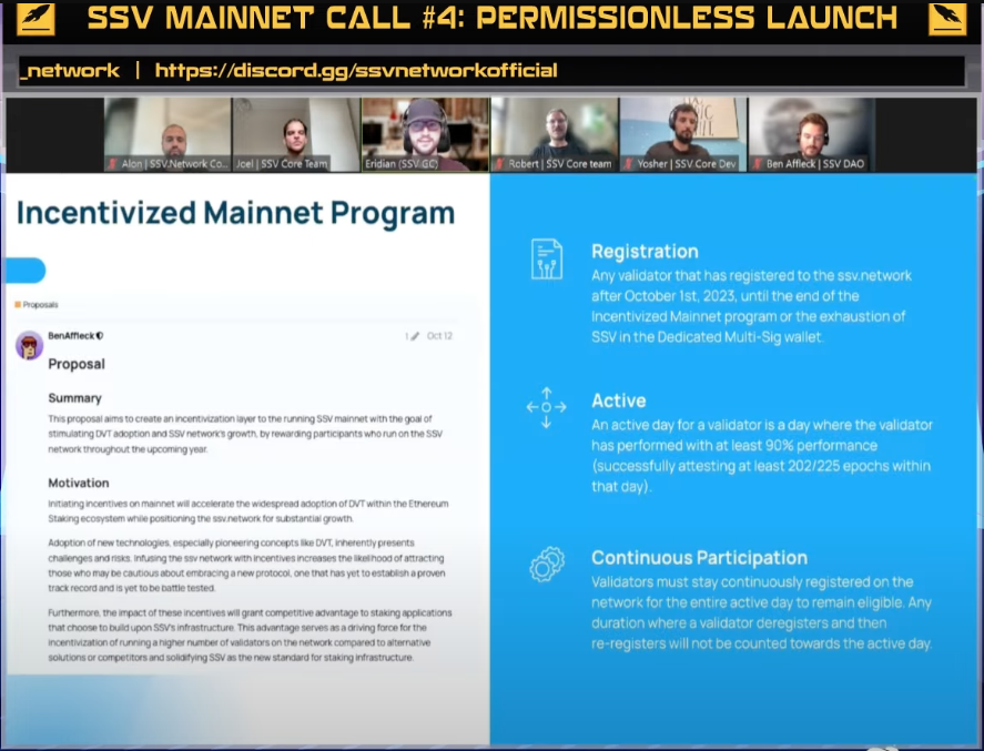 SSV Mainnet Launch Call